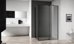 Celeste amore front til dusjhjørne 120x200cm 8mm - venstre m/sikkerhetsfolie, sort