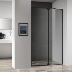 Celeste amore front til dusjhjørne 120x200cm 8mm - venstre m/sikkerhetsfolie, sort