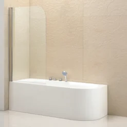 Celeste badekarvegg 75x140 cm - venstre m/ sikkerhetsfolie, krom