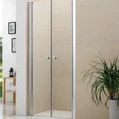 Celeste dobbel nisjedør 5mm 90-95x190 cm m/ sikkerhetsfolie, krom