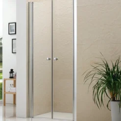 Celeste dobbel nisjedør 5mm 75-80x190 cm m/ sikkerhetsfolie, krom