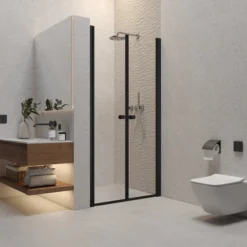 Celeste dobbel nisjedør 5mm 85-90x190 cm m/ sikkerhetsfolie, sort