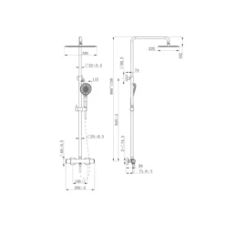 Celeste ely dusjsett matt sort m/dusjtermostat