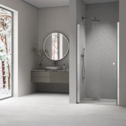 Celeste enkel nisjedør 5mm 80-85x190 cm m/ sikkerhetsfolie, krom