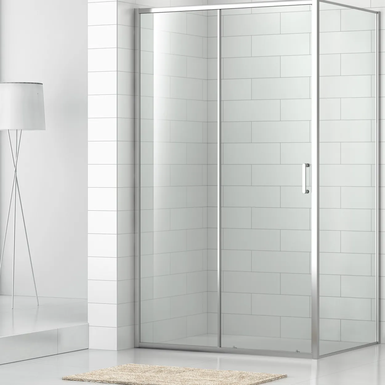 Celeste fasto skyvedør 118-121 cm m/ sikkerhetsfolie, krom
