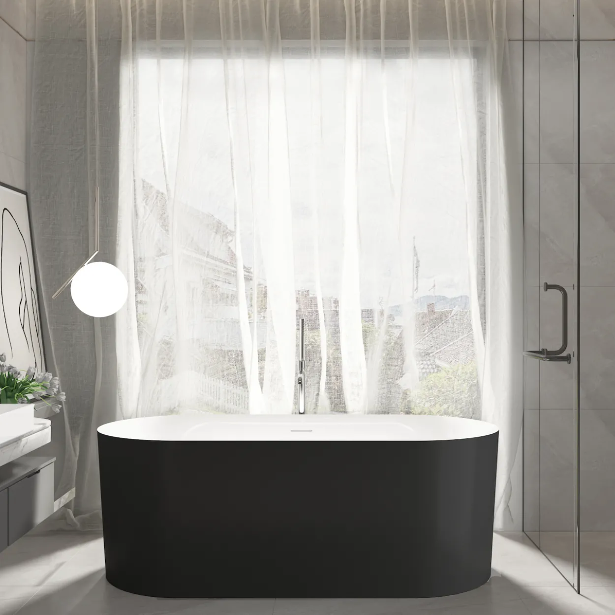 Celeste messina badekar 166x77 matt sort
