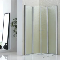 Celeste mh200 leddet dusjdør 80x190cm venstre krom m/sikkerhetsfolie