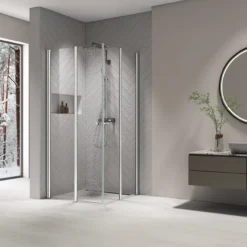 Celeste mh200 leddet dusjdør 80x190cm venstre krom m/sikkerhetsfolie
