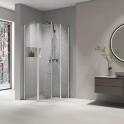 Celeste mh200 leddet dusjdør 90x190cm venstre krom m/sikkerhetsfolie