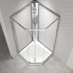 Celeste novello dusjkabinett m/slagdør 90x90x205 cm m/sikkerhetsfolie satin