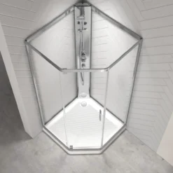 Celeste novello dusjkabinett m/slagdør 90x90x205 cm m/sikkerhetsfolie satin
