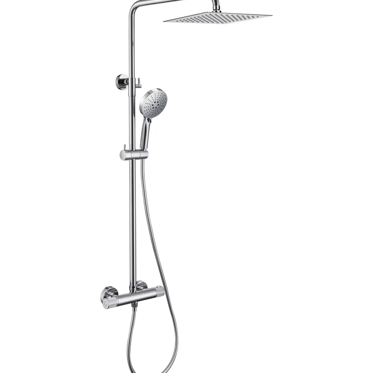 Celeste stoke square dusjsett krom m/dusjtermostat