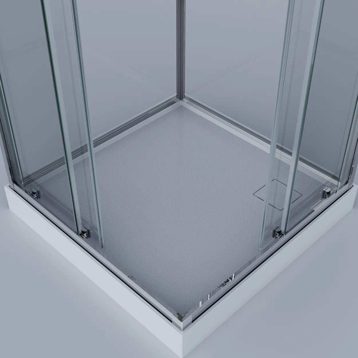 Celeste trento rett dusjkabinett 80x80x208 cm m/sikkerhetsfolie krom