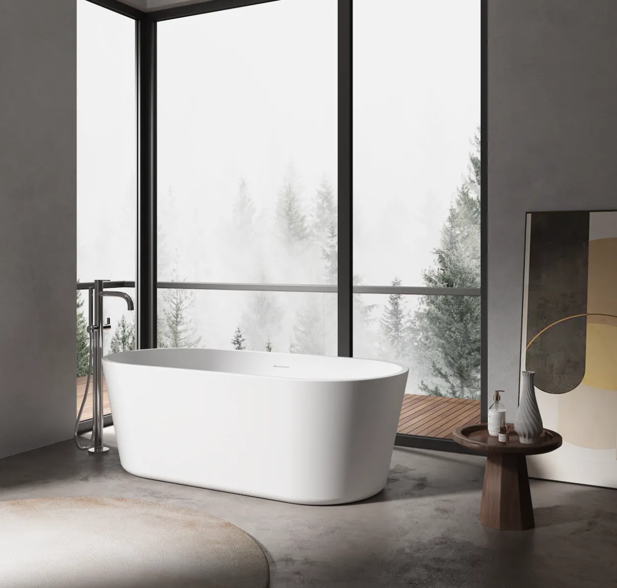 Celeste treviso badekar 167x79 matt hvit