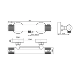 Celeste wakefield dusjtermostat sort/kobber