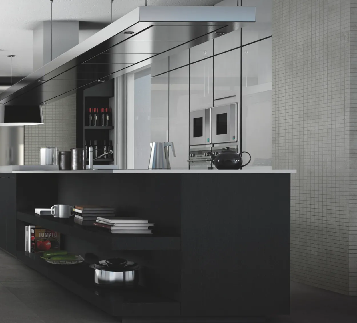 Cemento rasato antracite mosaico 6x6 9mm