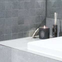 Cemento rasato antracite mosaico 6x6 9mm