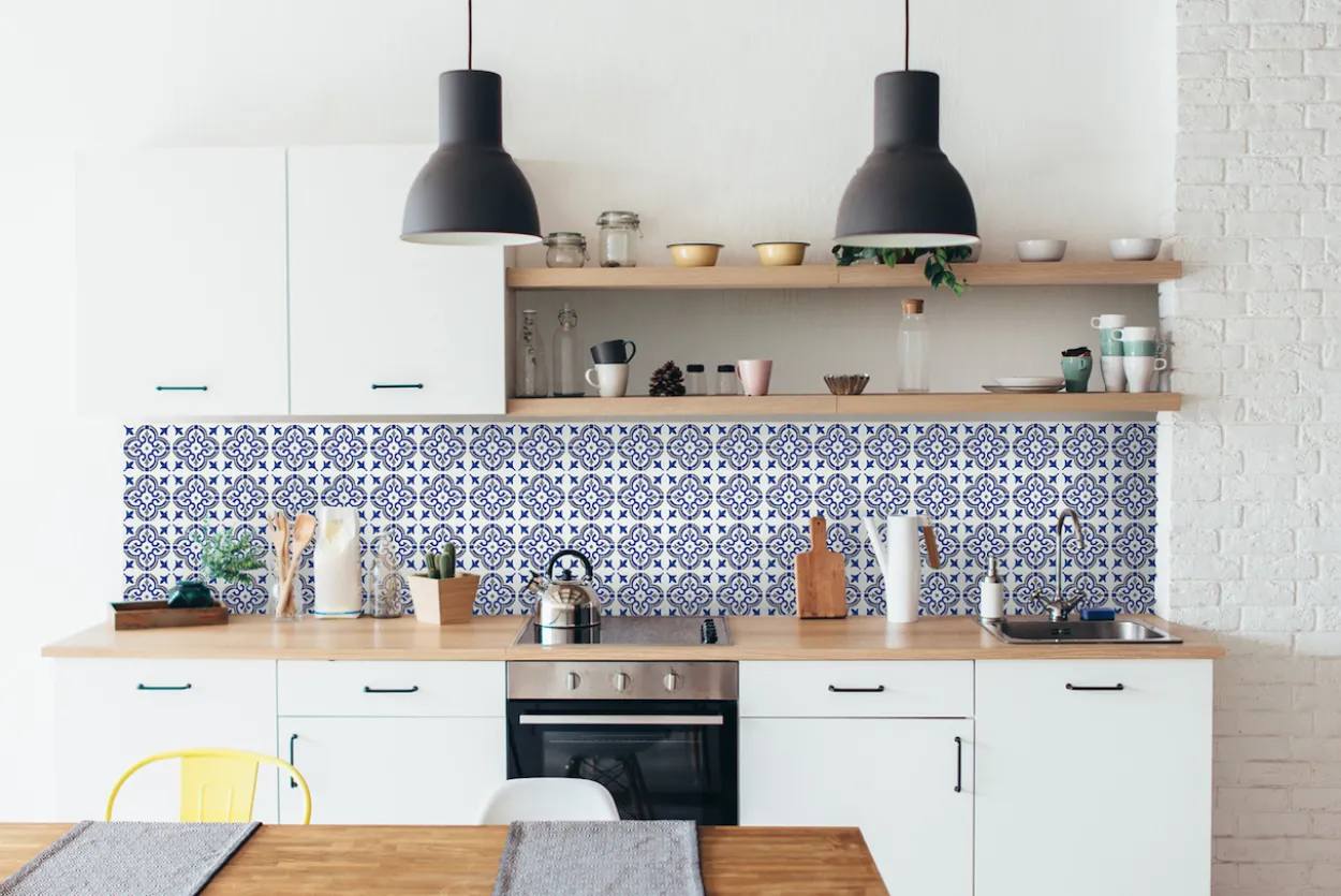 D-c-fix selvklebende veggfliser jamila blue