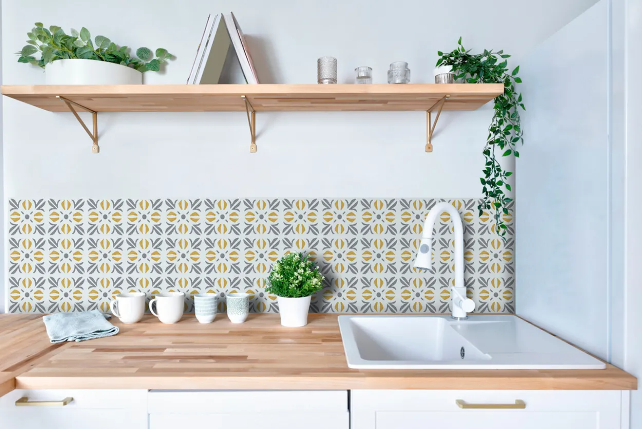 D-c-fix selvklebende veggfliser cubia gold