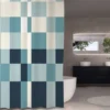 Debel dusjforheng bricks 180x200 blå