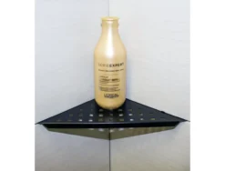 Design hjørnehylle n°7 for dusj 1mm sort matt stål