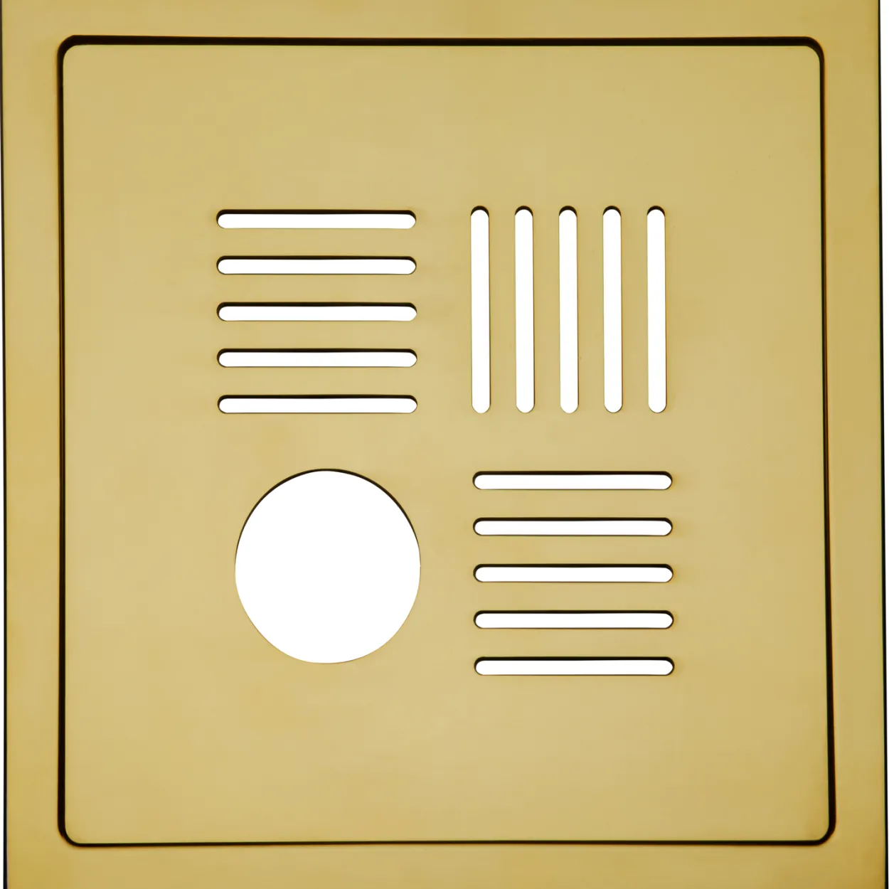 Design slukrist n°13 20x20cm m/uthugg polert messing