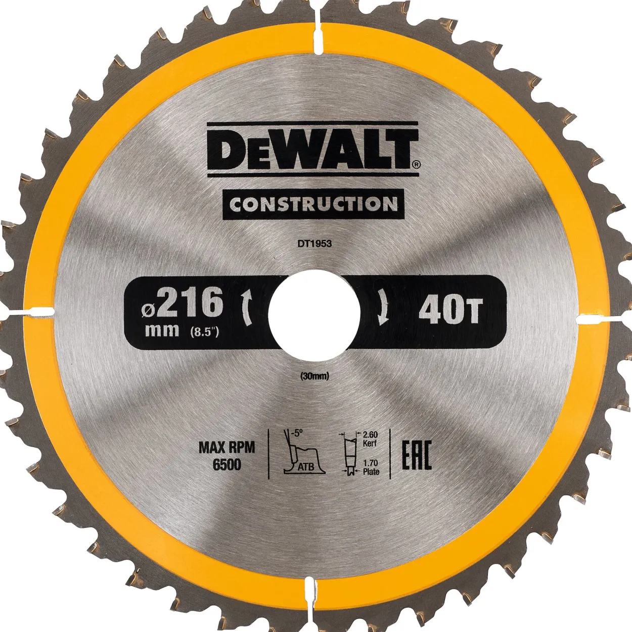 Dewalt sirkelsagblad ø216x30mm 40t