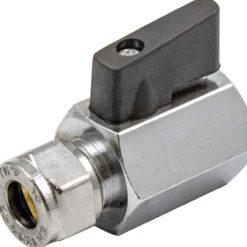 Fonta mini kuleventil 10mm x 1/2" forkrommet