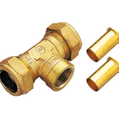 Fonta t-rør m/muffe 15mm x 1/2" x 15mm cu