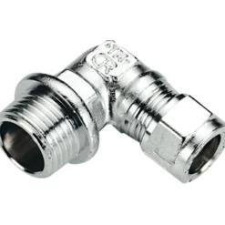 Fonta vinkel m/nippel 15mm x 3/4" forkrommet cu