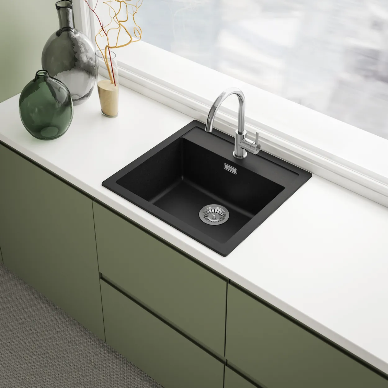 Franke sid 610-50 tectonitevask 1 kum med bakplate