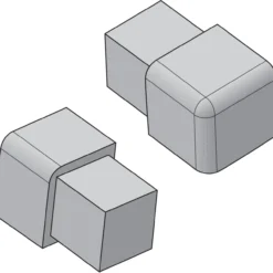Genesis utvendige hjørnestykker 8 mm 4pk. matt alu firkant