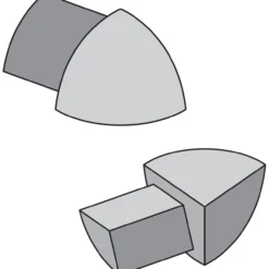 Genesis 3-veis utvendig hjørnestykke 8mm matt alu 4pk.