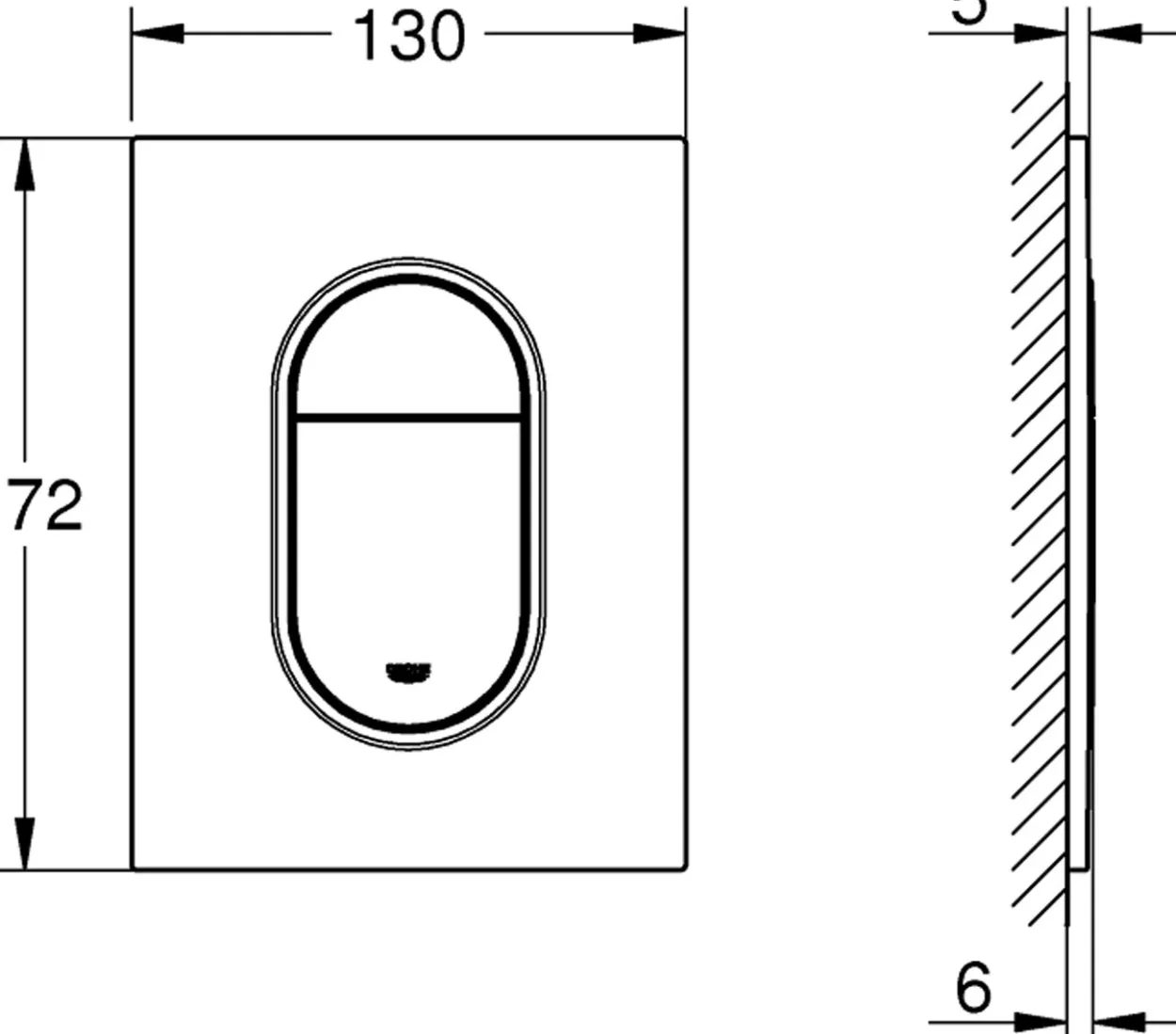 Grohe arena cosmopolitan small trykkplate alpinhvit