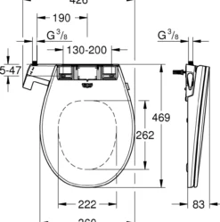 Grohe bau manual bidetsete m/spyling og soft-close alpinhvit