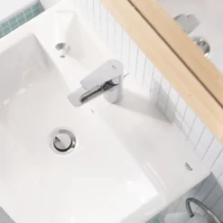 Grohe bau porselen servant vegghengt 55x39 cm m/overløp og pureguard overflate alpinhvit