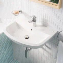 Grohe bau porselen servant vegghengt 55x39 cm m/overløp og pureguard overflate alpinhvit