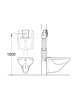 Grohe betjeningsplate wc skate air 2-skyll krom lodrett montering