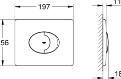 Grohe betjeningsplate wc skate air 2-skyll for topp/frontbetjent sisterne