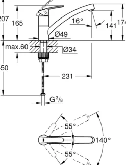 Grohe classic kjøkkenarmatur lav qf