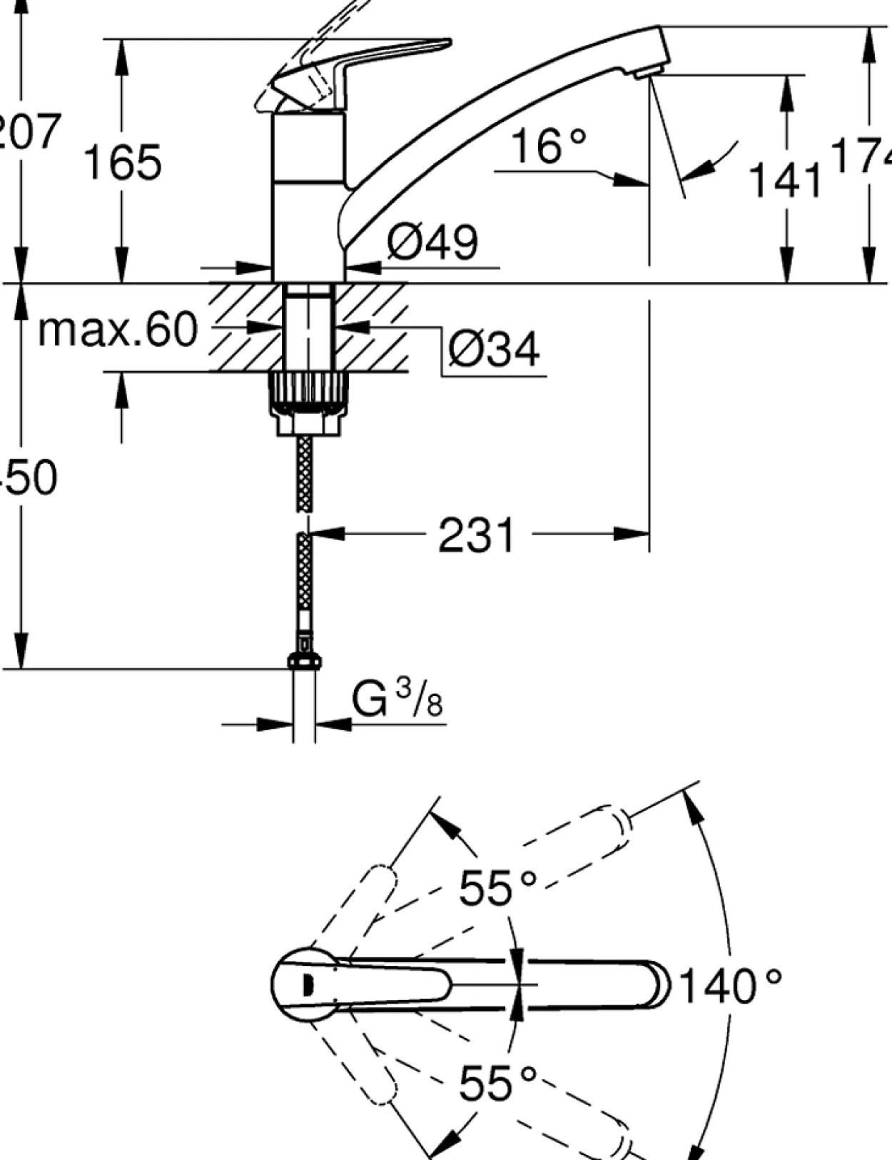 Grohe classic kjøkkenarmatur lav qf