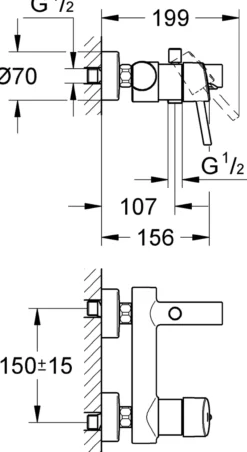 Grohe concetto kar- og dusjbatteri