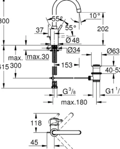 Grohe concetto servantbatteri krom