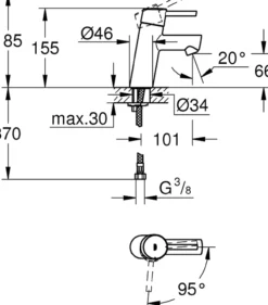 Grohe concetto servantbatteri krom