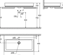 Grohe cube servant 60x49 cm m/overløp alpinhvit