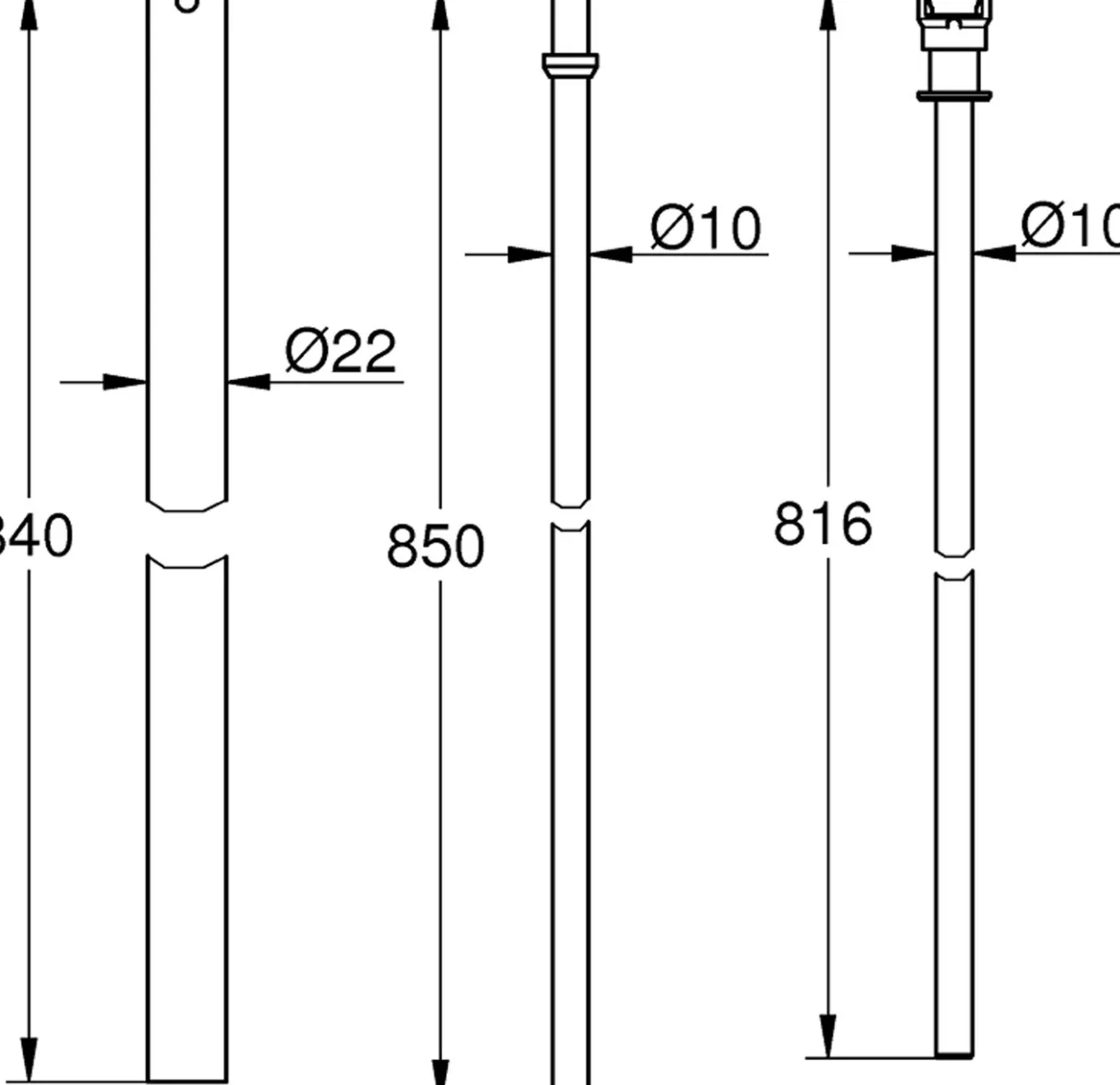 Grohe dusjstang for ettermontering krom
