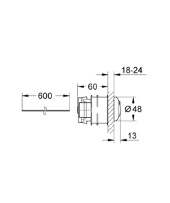 Grohe eau2 pneumatisk betjeningsknapp krom