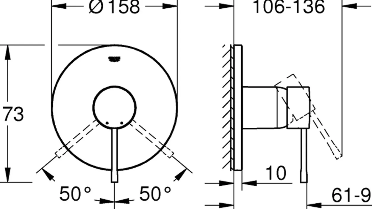 Grohe essence dusjbatteri børstet hard graphite