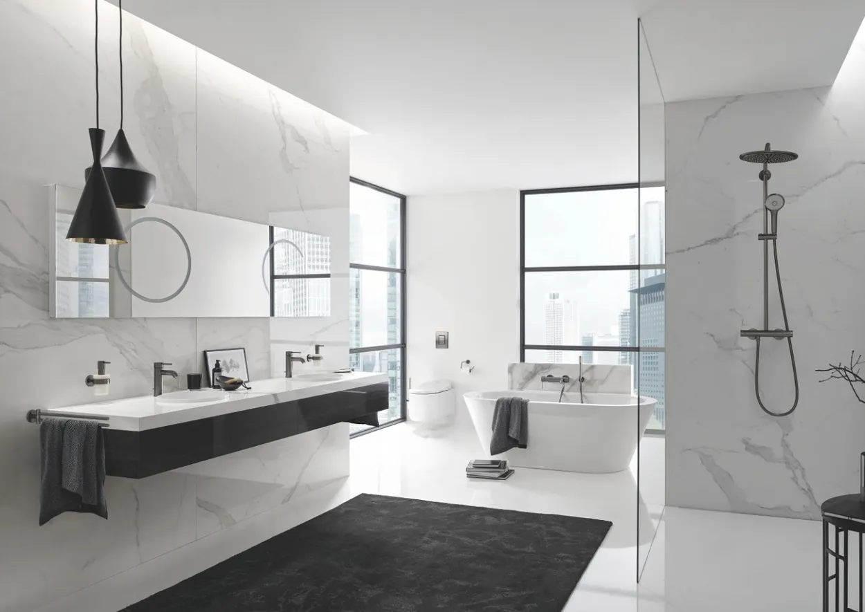 Grohe essence dusjbatteri børstet hard graphite