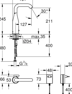 Grohe essence e berøringsfritt servantbatteri krom